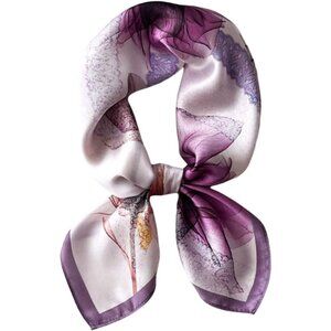 Pure Mulberry Elegant Purple Square Scarf Women Soft Head Neck Scarf Gift Packed